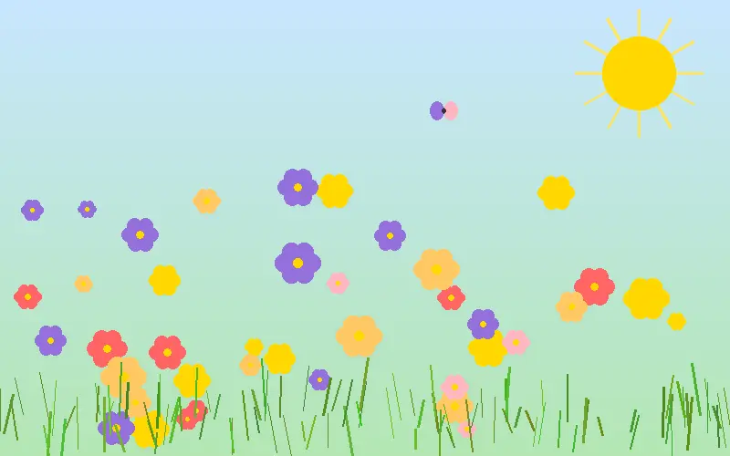 春日草地上盛开的野花 - 17·c1起草